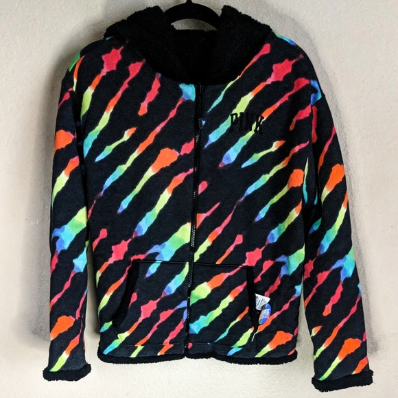 Victoria's Secret PINK Reversible Rainbow Zip Up - Picture 2 of 7